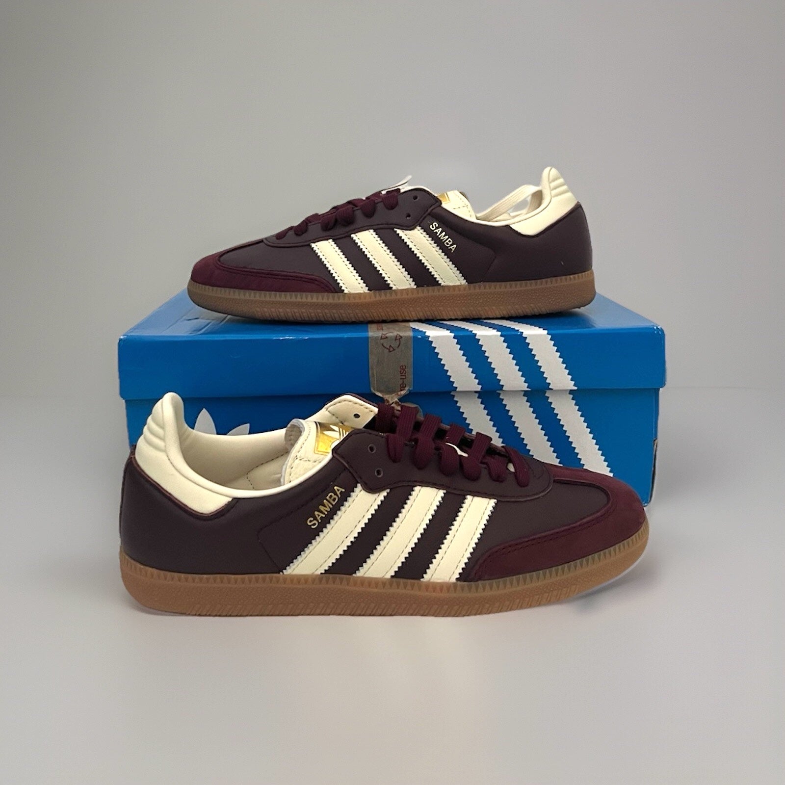 Adidas Samba OG Maroon Gold Metallic