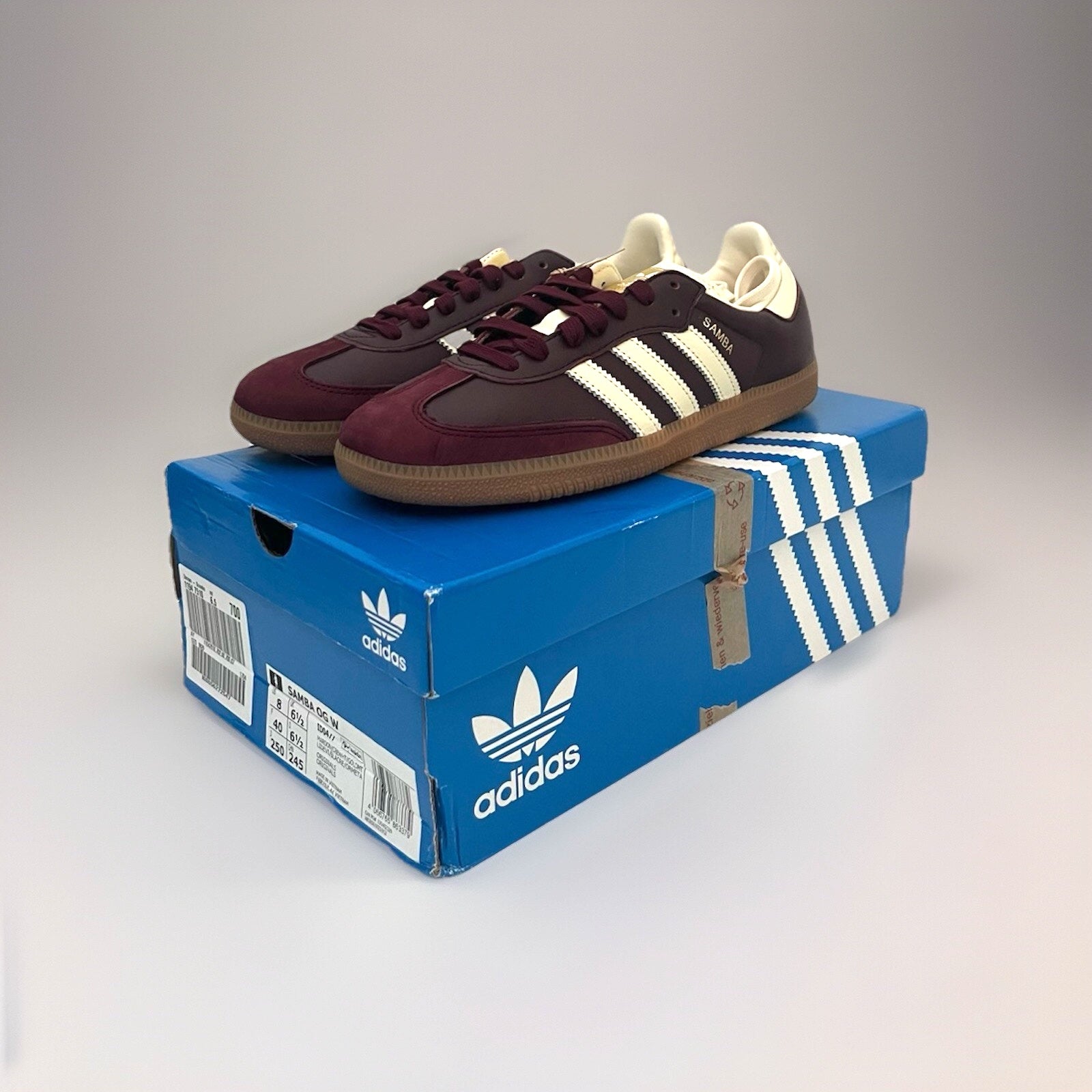 Adidas Samba OG Maroon Gold Metallic